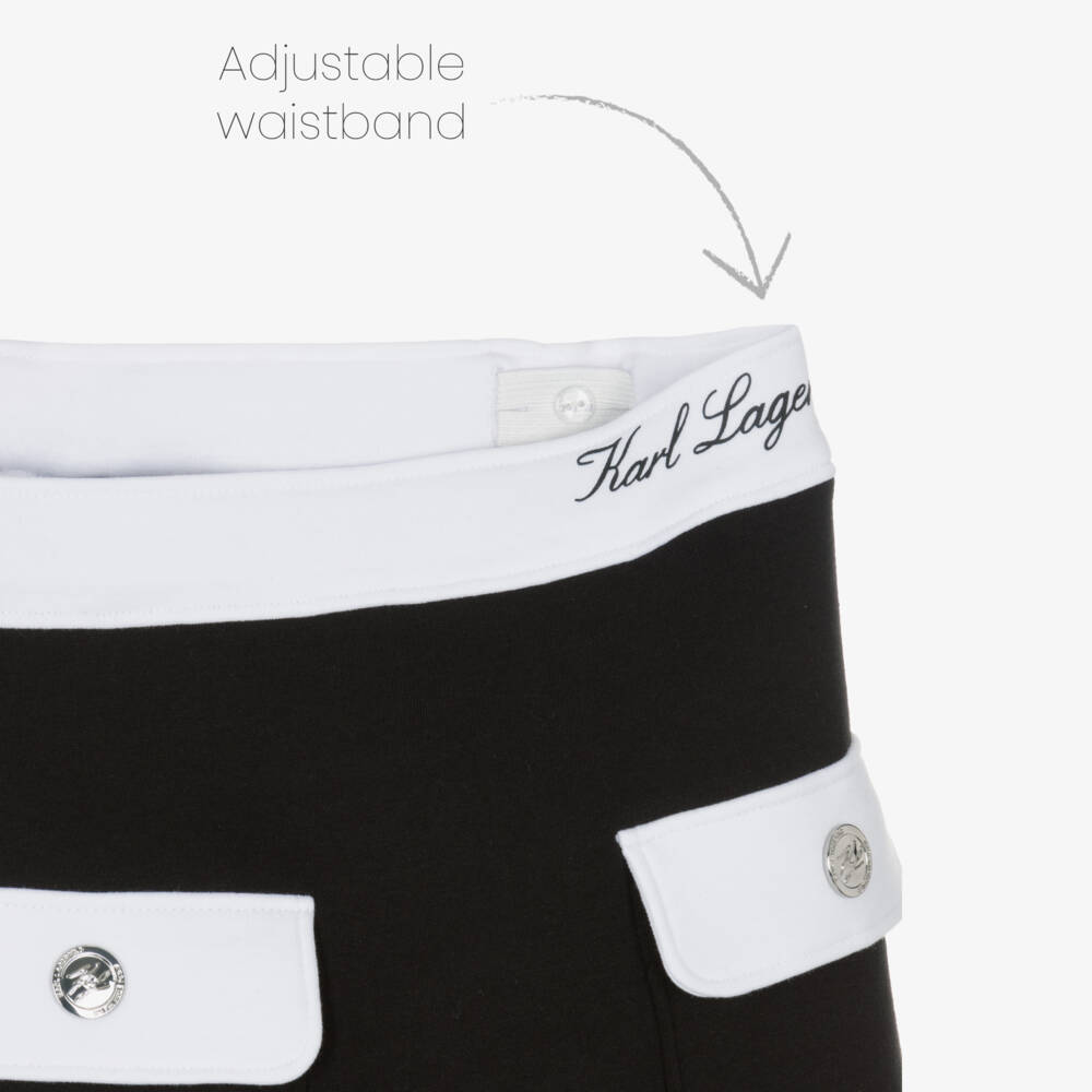 KARL LAGERFELD KIDS-Black & White Contrasted Details Skirt | Childrensalon Outlet
