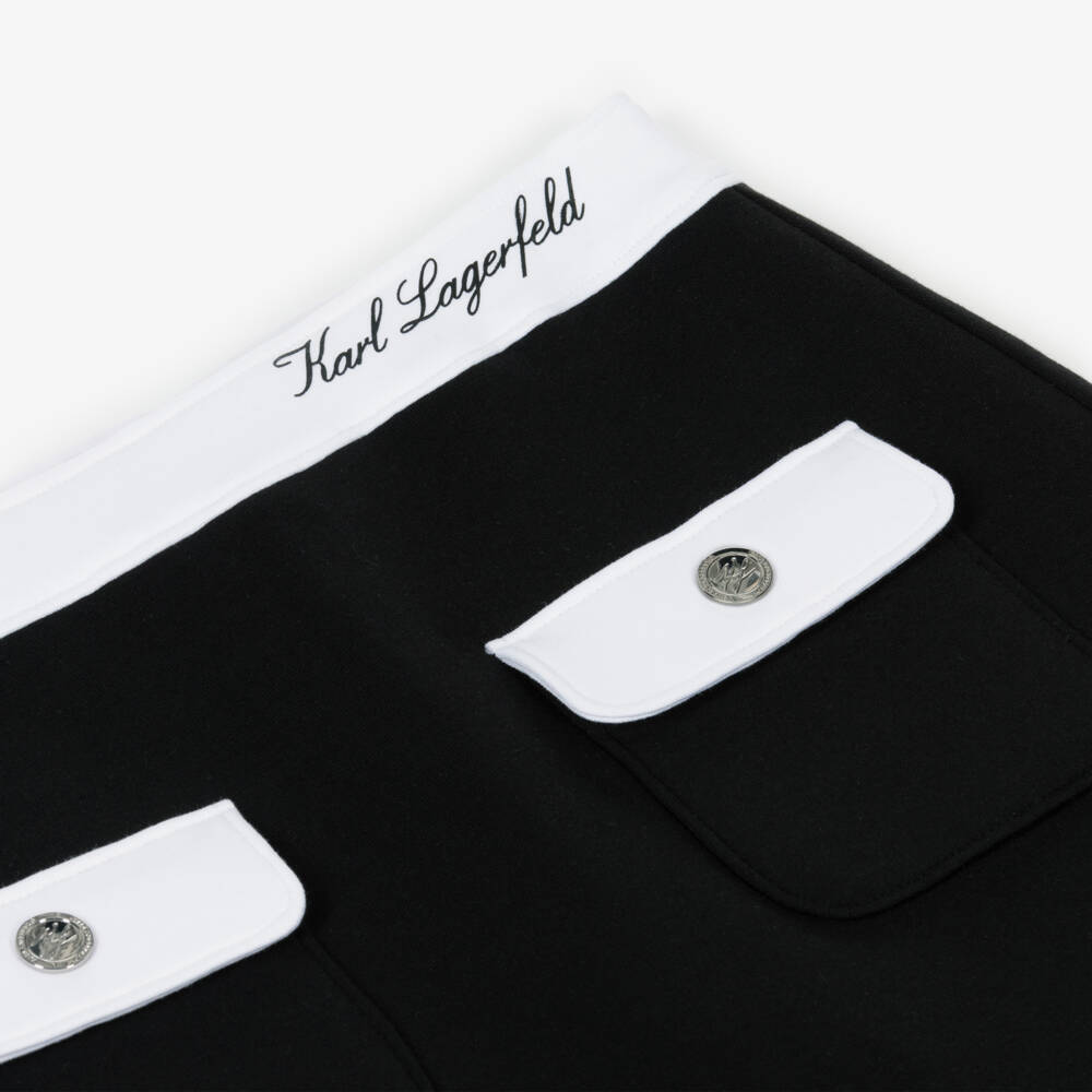 KARL LAGERFELD KIDS-Black & White Contrasted Details Skirt | Childrensalon Outlet