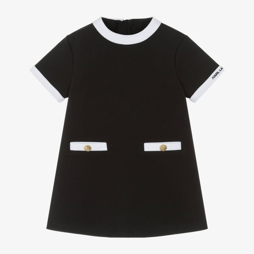 KARL LAGERFELD KIDS-Black & White Dress | Childrensalon Outlet
