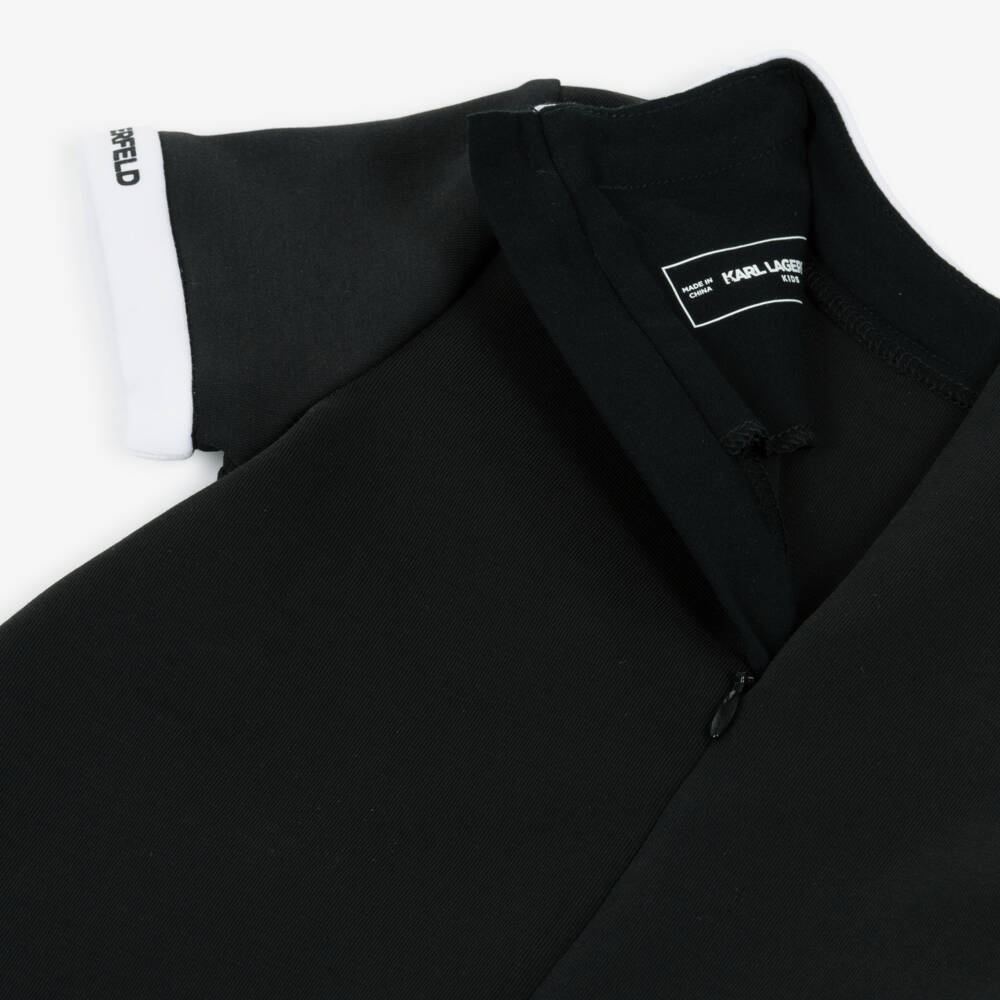 KARL LAGERFELD KIDS-Black & White Dress | Childrensalon Outlet