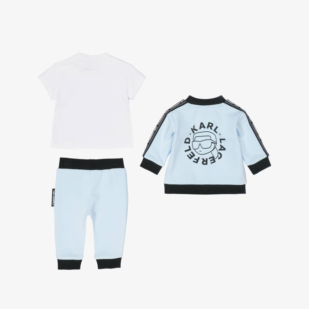 KARL LAGERFELD KIDS-Blue 3 Piece Tracksuit Set | Childrensalon Outlet