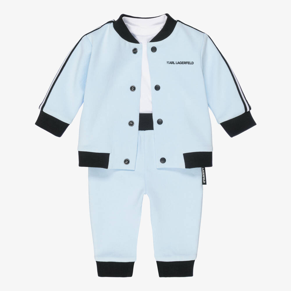 KARL LAGERFELD KIDS-Blue 3 Piece Tracksuit Set | Childrensalon Outlet