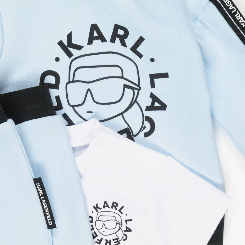 KARL LAGERFELD KIDS-Blue 3 Piece Tracksuit Set | Childrensalon Outlet