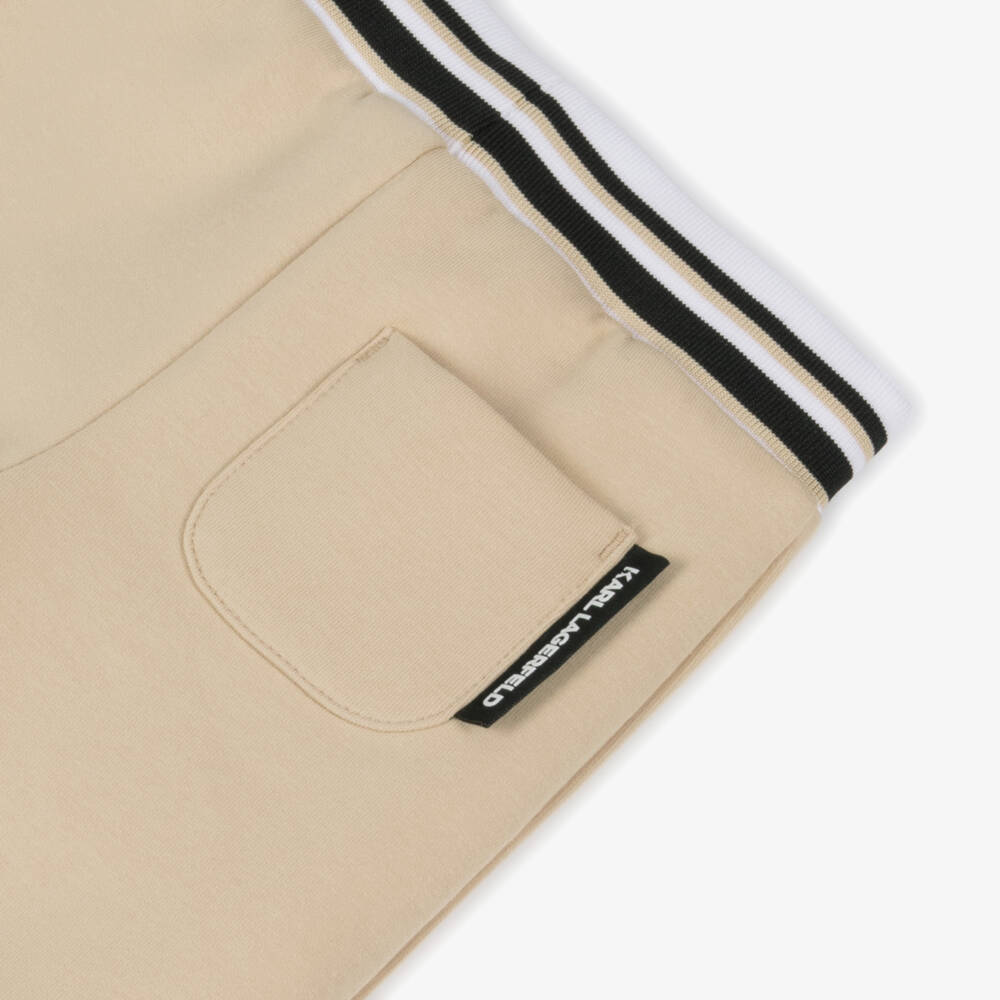 KARL LAGERFELD KIDS-Boys Beige Iconic Three-Piece Ensemble | Childrensalon Outlet