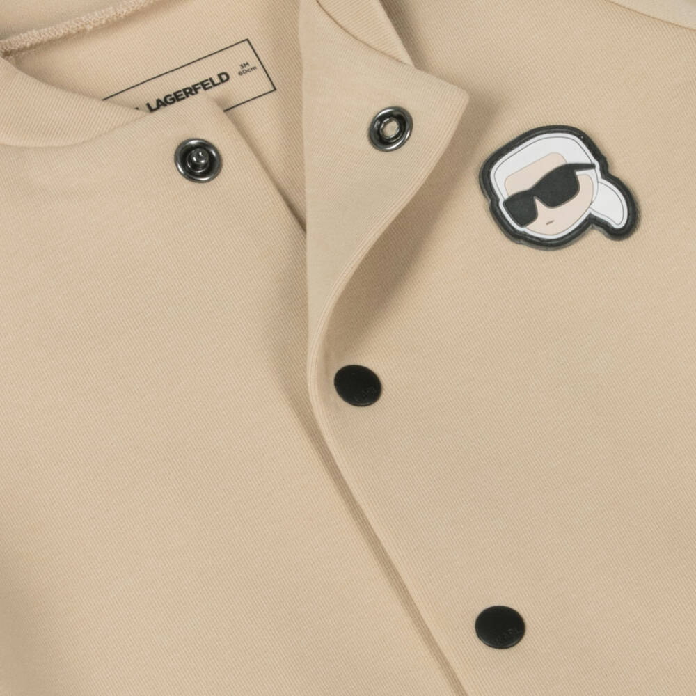 KARL LAGERFELD KIDS-Boys Beige Iconic Three-Piece Ensemble | Childrensalon Outlet