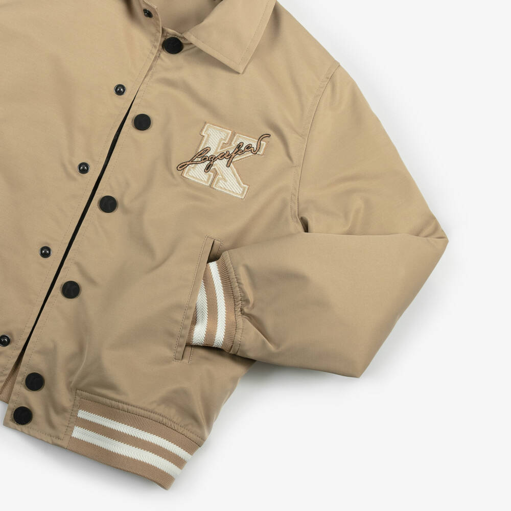 KARL LAGERFELD KIDS-Бежевая куртка в стиле университетской для мальчиков | Childrensalon Outlet