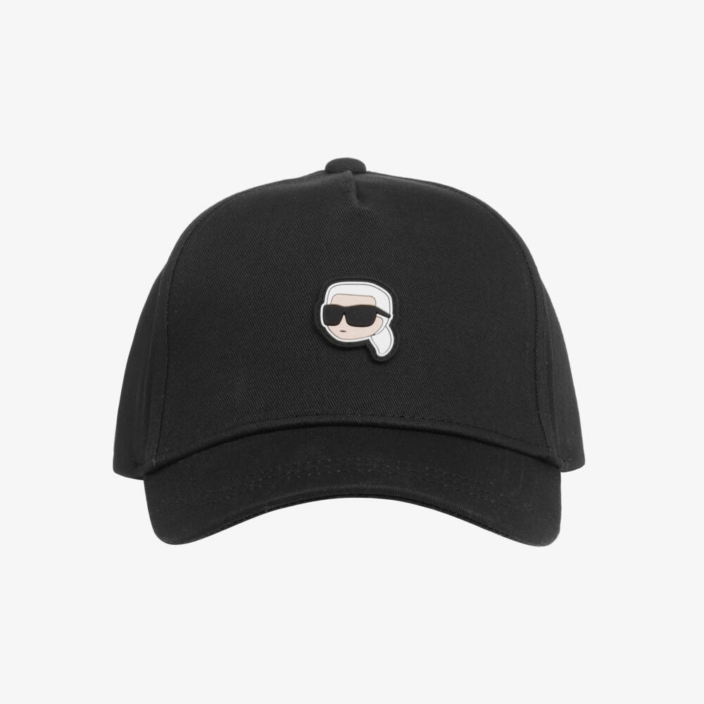 KARL LAGERFELD KIDS-Boys Black Cotton Iconic Hat | Childrensalon Outlet