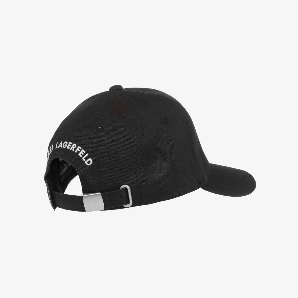 KARL LAGERFELD KIDS-Boys Black Cotton Iconic Hat | Childrensalon Outlet