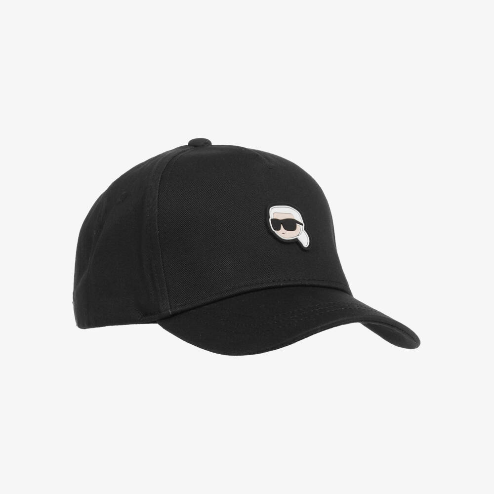 KARL LAGERFELD KIDS-قبعة أيقونية سوداء قطنية للأولاد | Childrensalon Outlet