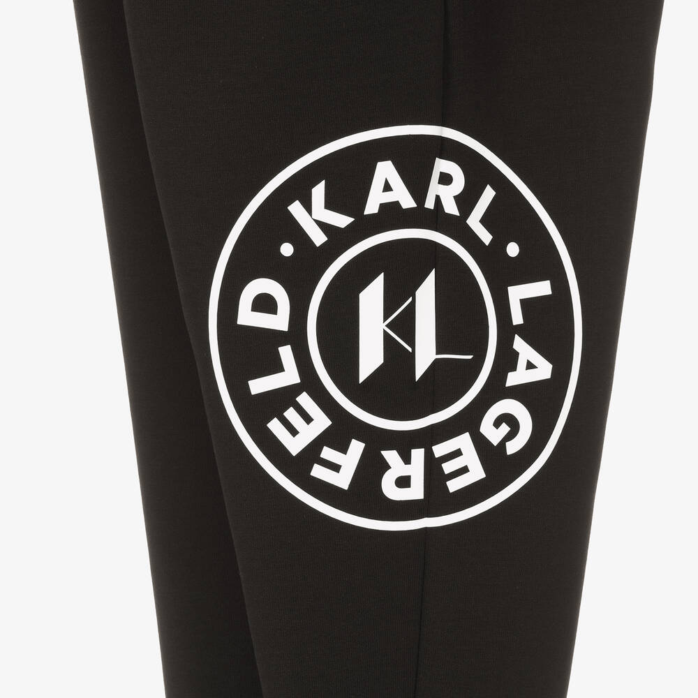 KARL LAGERFELD KIDS-Boys Black Cotton Joggers | Childrensalon Outlet