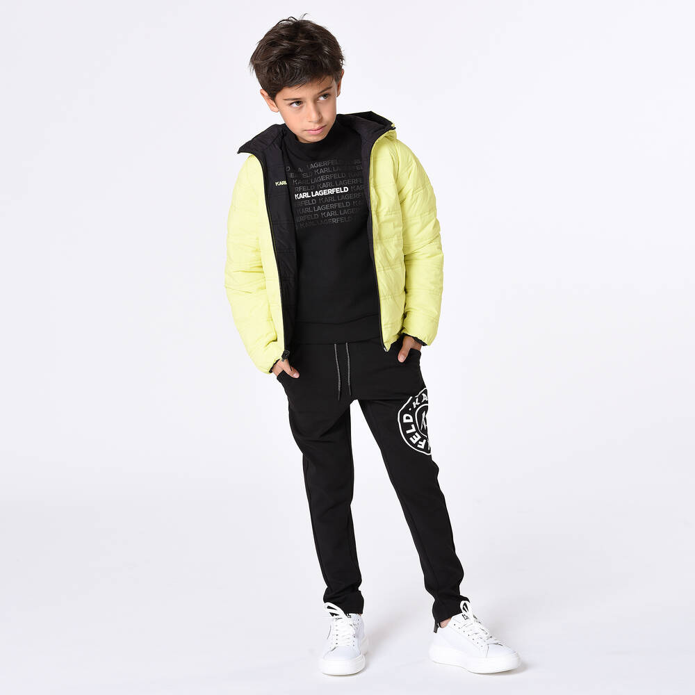 KARL LAGERFELD KIDS-Boys Black Cotton Joggers | Childrensalon Outlet