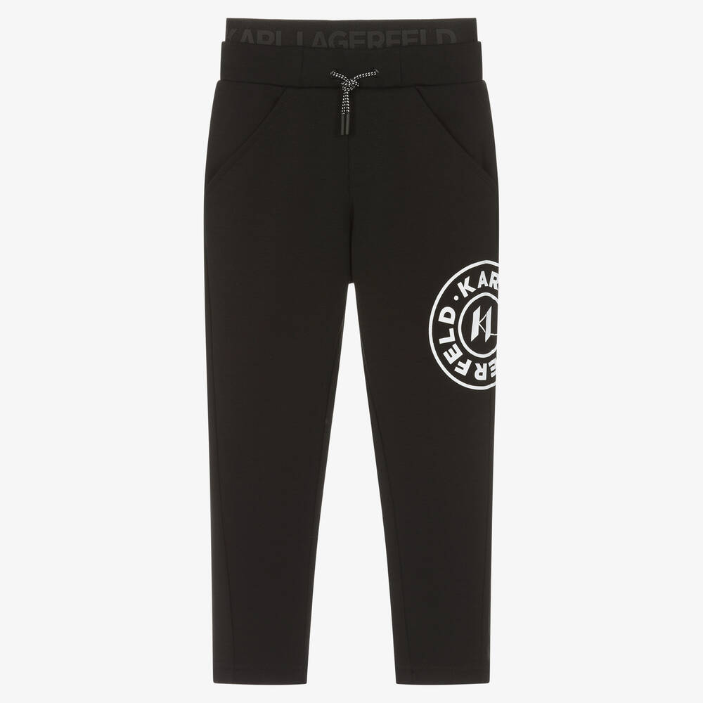 KARL LAGERFELD KIDS - Schwarze Baumwoll-Jogginghose | Childrensalon