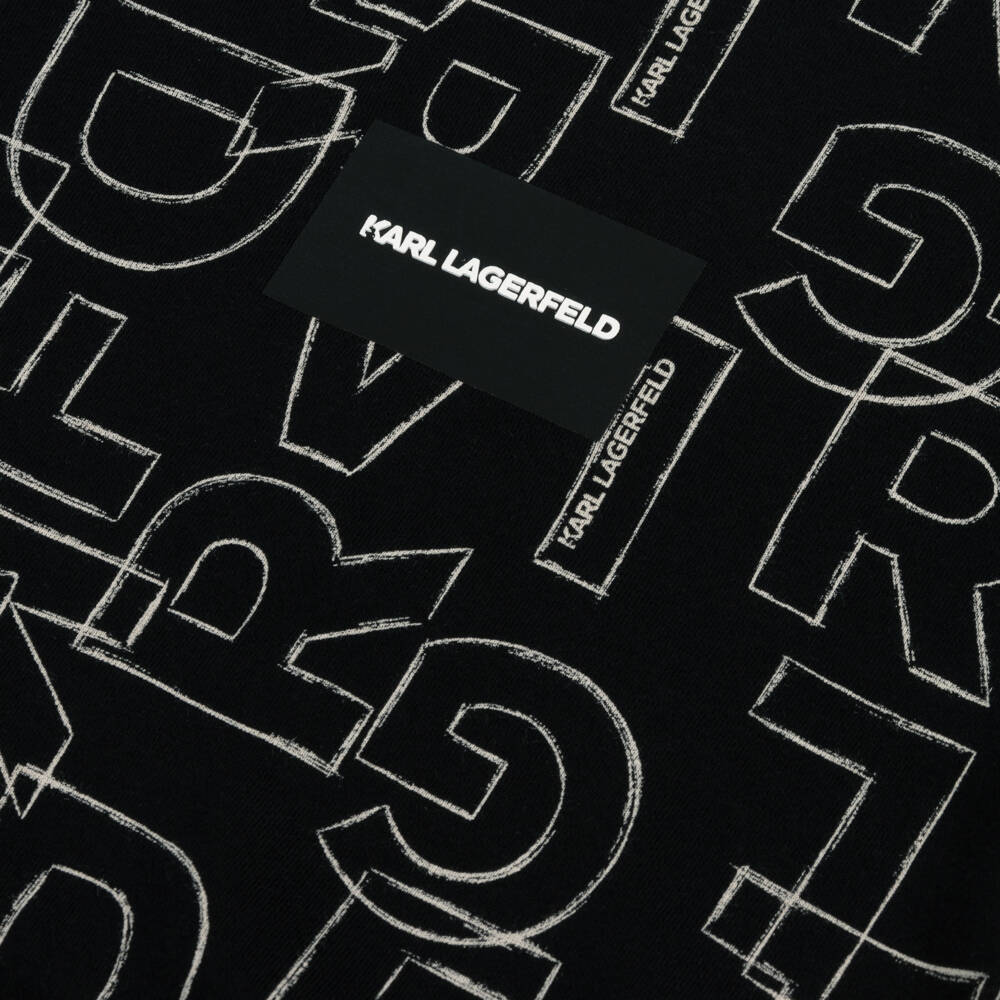 KARL LAGERFELD KIDS-Boys Black Cotton Logo Letters Sweatshirt | Childrensalon Outlet