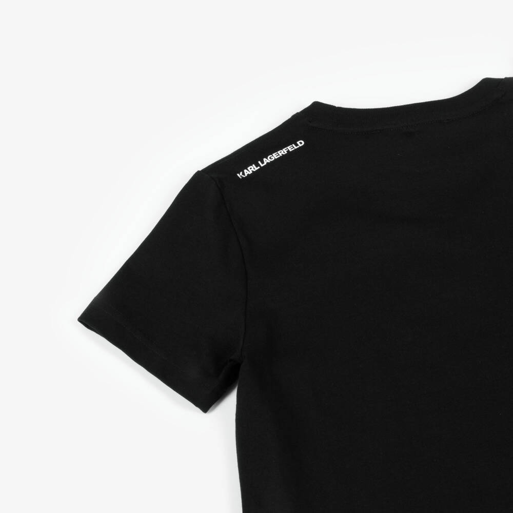 KARL LAGERFELD KIDS-Boys Black Cotton Rue St Guillaume Logo T-Shirt | Childrensalon Outlet