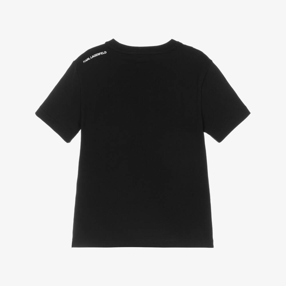 KARL LAGERFELD KIDS-Boys Black Cotton Rue St Guillaume Logo T-Shirt | Childrensalon Outlet