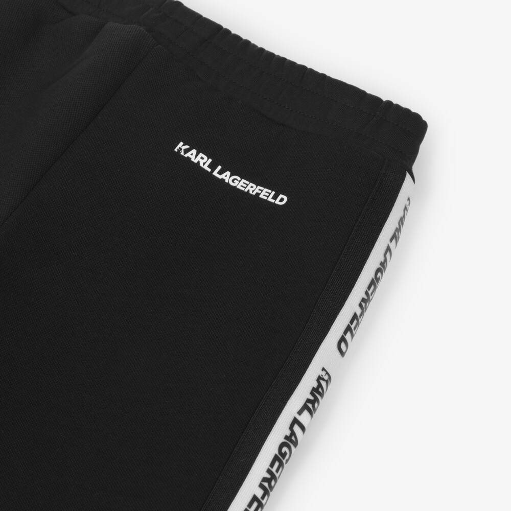 KARL LAGERFELD KIDS-Чёрные хлопковые джоггеры для мальчиков | Childrensalon Outlet