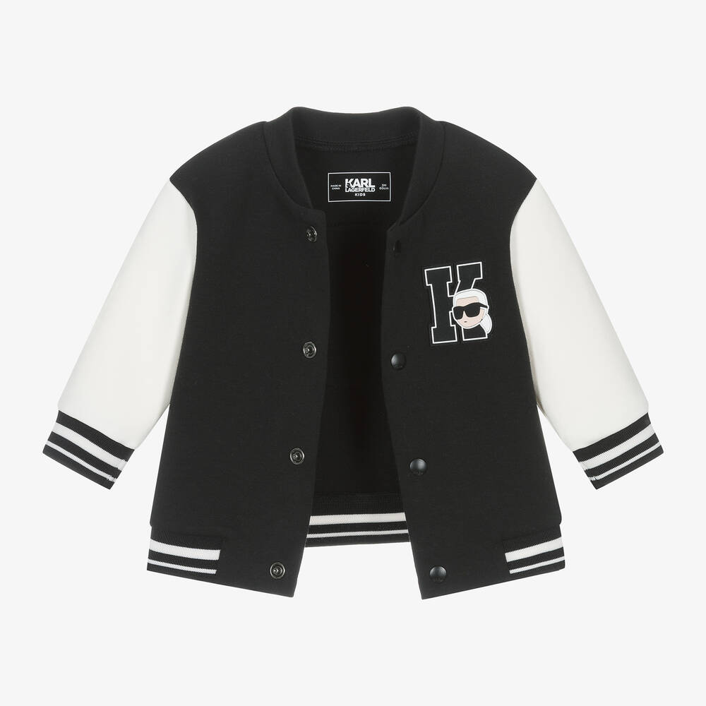 KARL LAGERFELD KIDS-Boys Black Cotton Tracksuit Set | Childrensalon Outlet