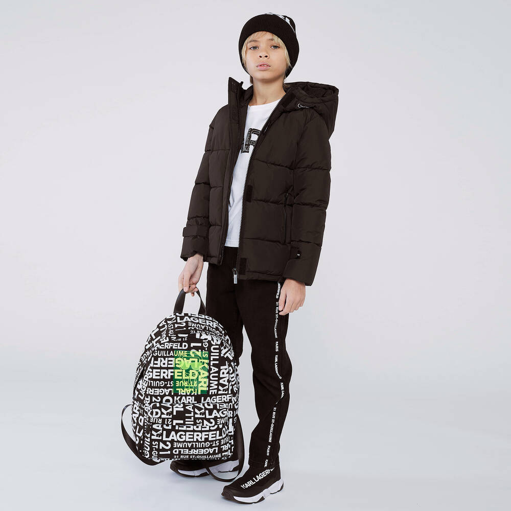 KARL LAGERFELD KIDS-Boys Black Denim Logo Jeans | Childrensalon Outlet