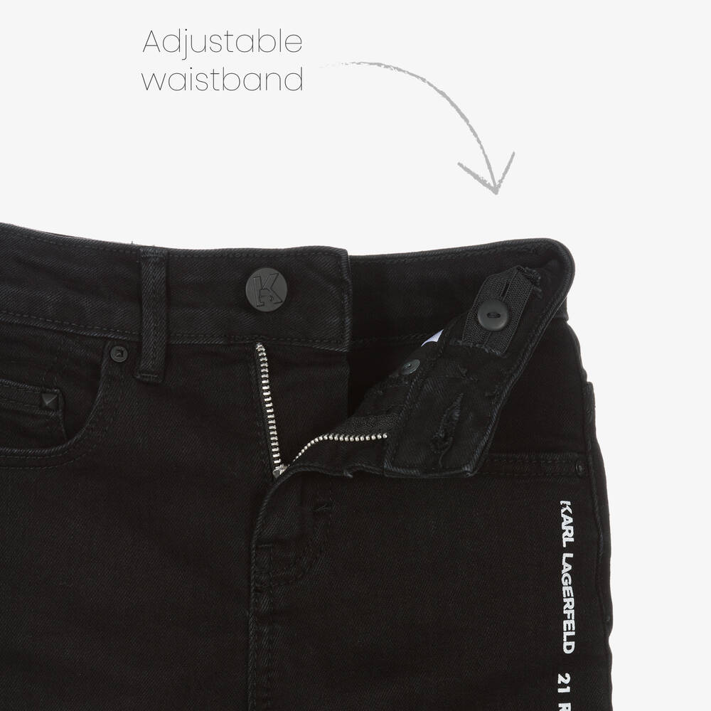 KARL LAGERFELD KIDS-Boys Black Denim Logo Jeans | Childrensalon Outlet