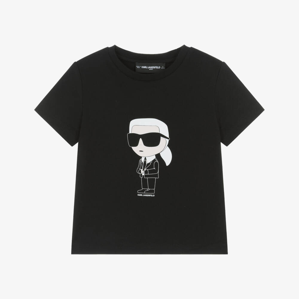 KARL LAGERFELD KIDS-Boys Black Iconic Short Sleeve T-Shirt | Childrensalon Outlet