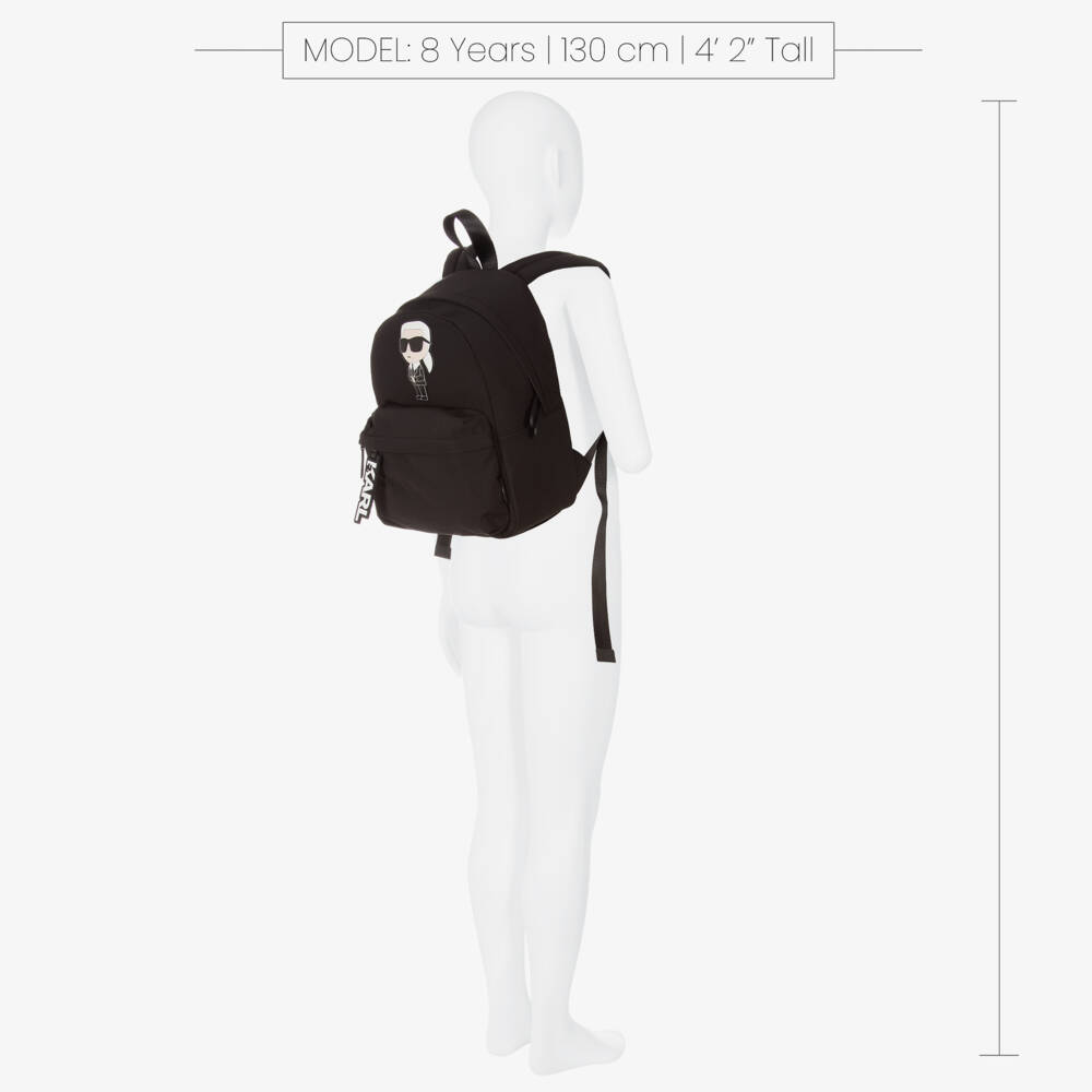 KARL LAGERFELD KIDS-Boys Black Iconic Style Backpack | Childrensalon Outlet