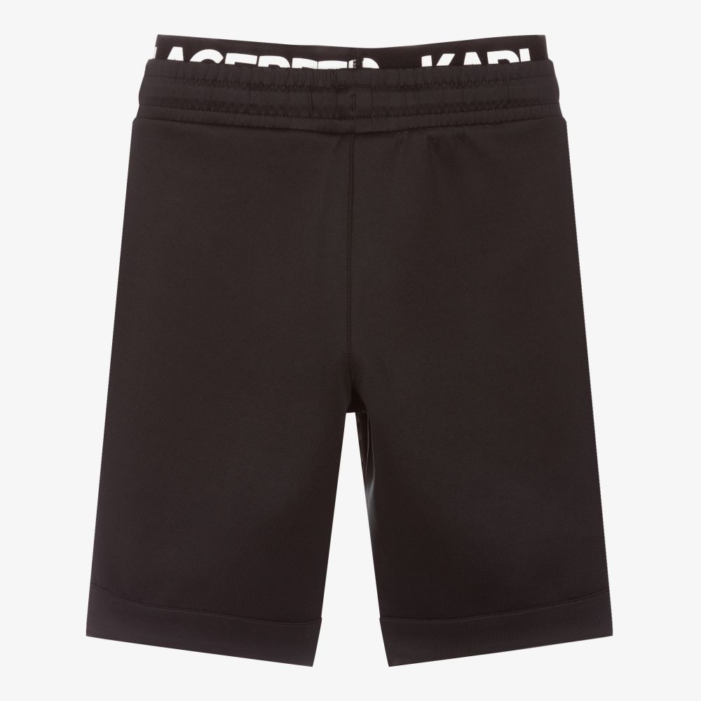 KARL LAGERFELD KIDS-Boys Black Jersey Logo Shorts | Childrensalon Outlet