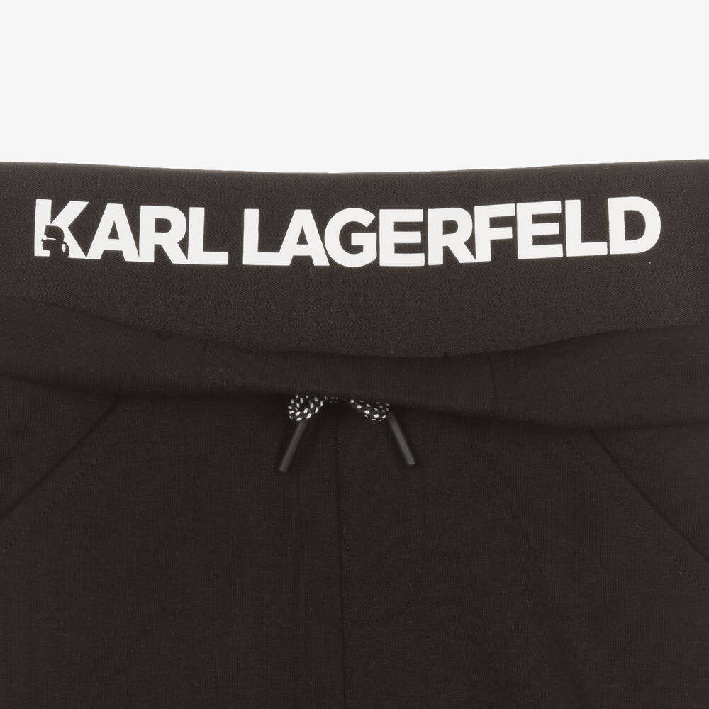 KARL LAGERFELD KIDS-Boys Black Jersey Shorts | Childrensalon Outlet