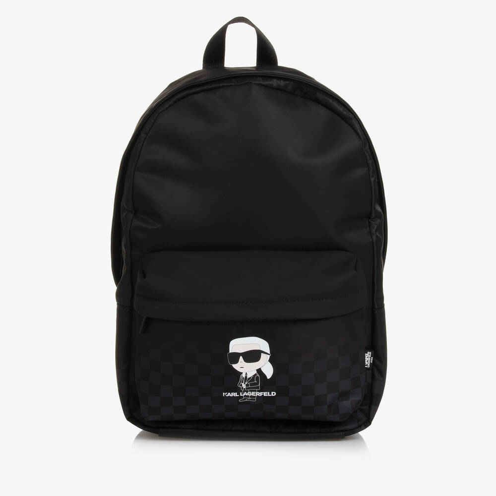 Boys Black Karl Ikonik Backpack 38cm