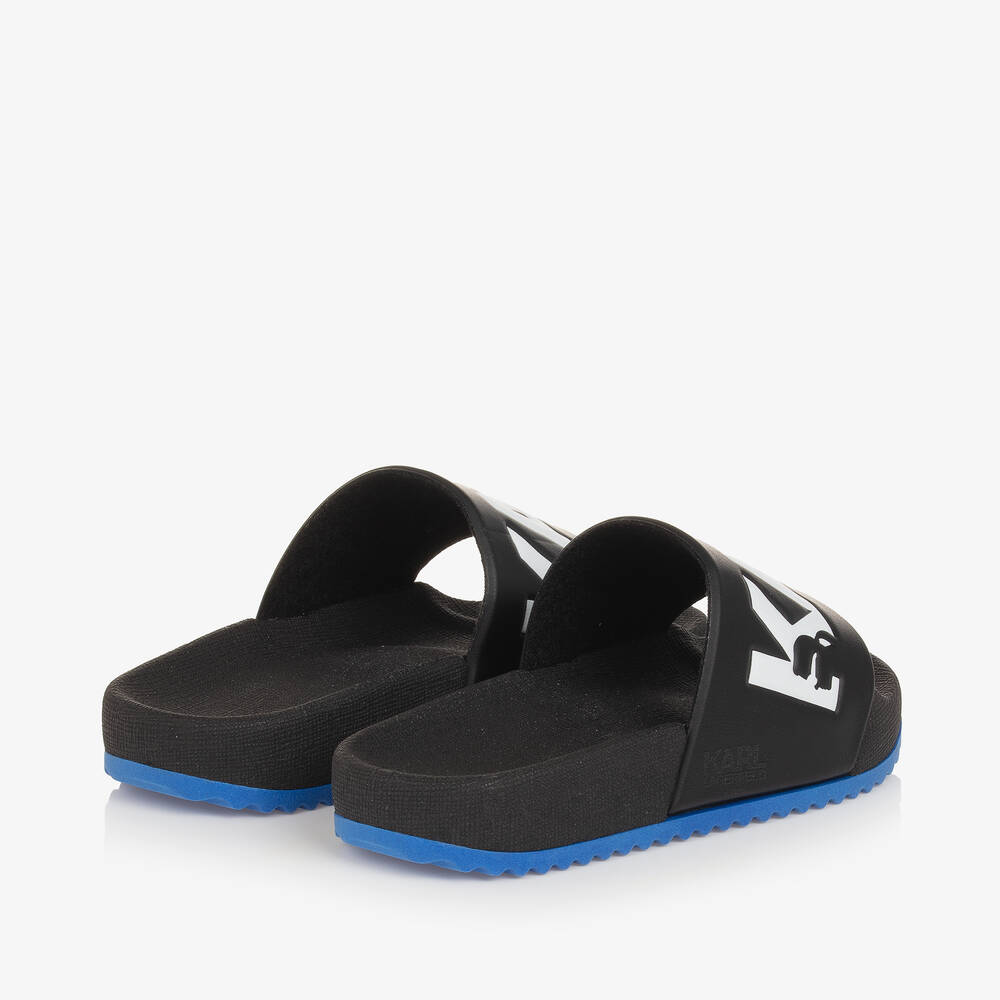 KARL LAGERFELD KIDS-Boys Black Karl Sliders | Childrensalon Outlet