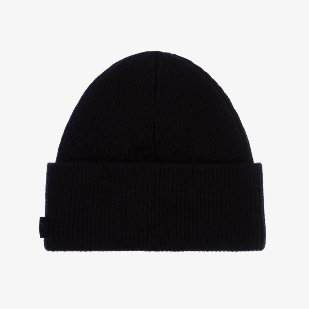 KARL LAGERFELD KIDS-Boys Black Knit Hat & Snood Combo | Childrensalon Outlet