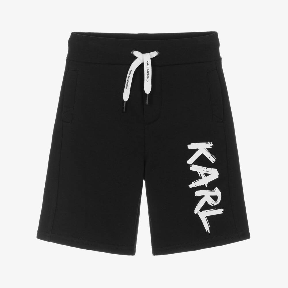 KARL LAGERFELD KIDS-Boys Black Logo Bermudas | Childrensalon Outlet