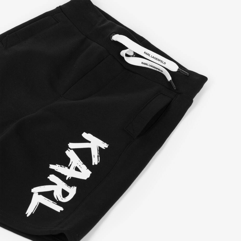 KARL LAGERFELD KIDS-Boys Black Logo Bermudas | Childrensalon Outlet