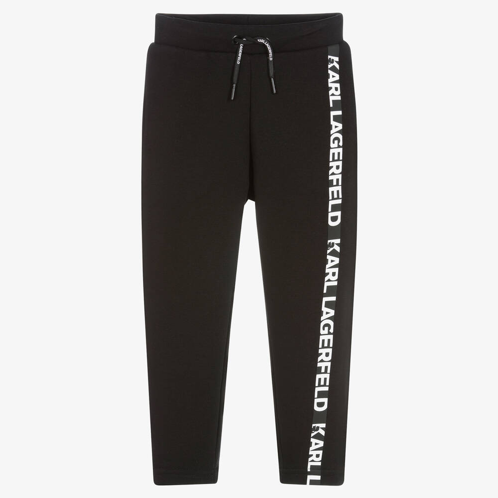 KARL LAGERFELD KIDS - Boys Black Logo Joggers | Childrensalon