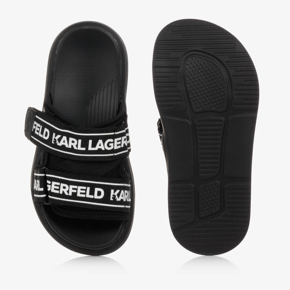 KARL LAGERFELD KIDS - Boys Black Logo Sliders