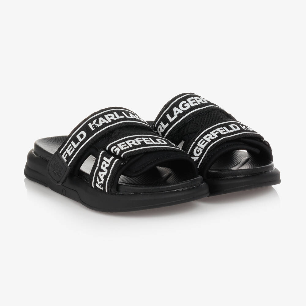 KARL LAGERFELD KIDS - Boys Black Logo Sliders | Childrensalon