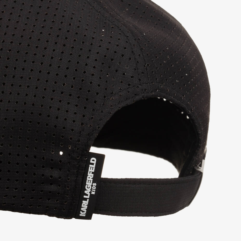 KARL LAGERFELD KIDS-Boys Black Signature Logo Cap | Childrensalon Outlet