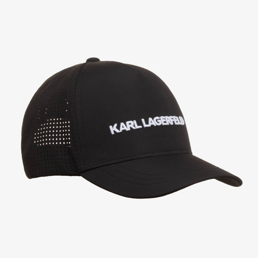 KARL LAGERFELD KIDS-Boys Black Signature Logo Cap | Childrensalon Outlet