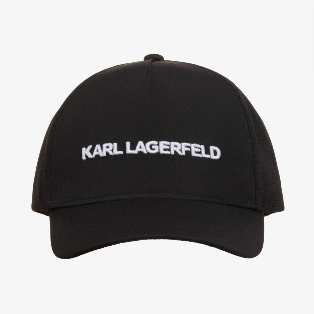 KARL LAGERFELD KIDS-Boys Black Signature Logo Cap | Childrensalon Outlet