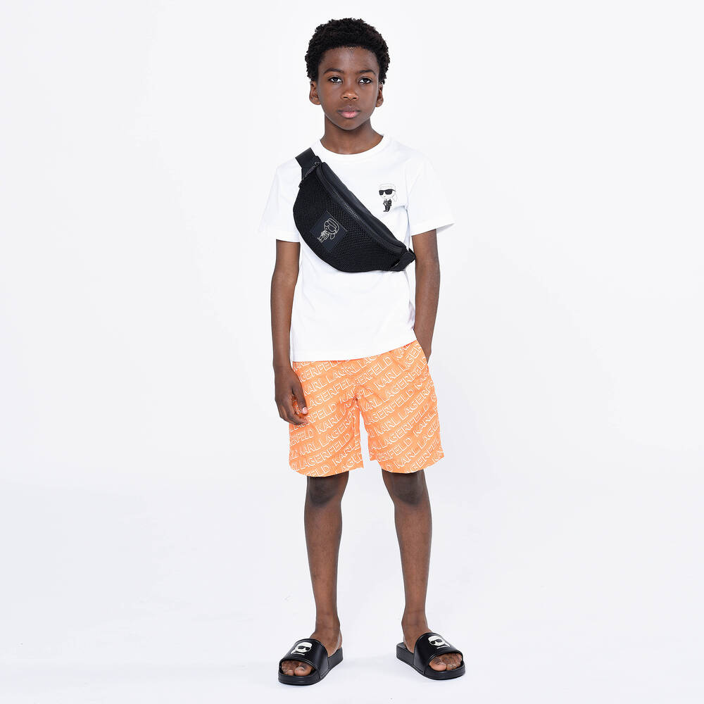 كارل لاغرفيلد كيدز-شبشب سلايدرز لون أسود للأولاد | Childrensalon Outlet