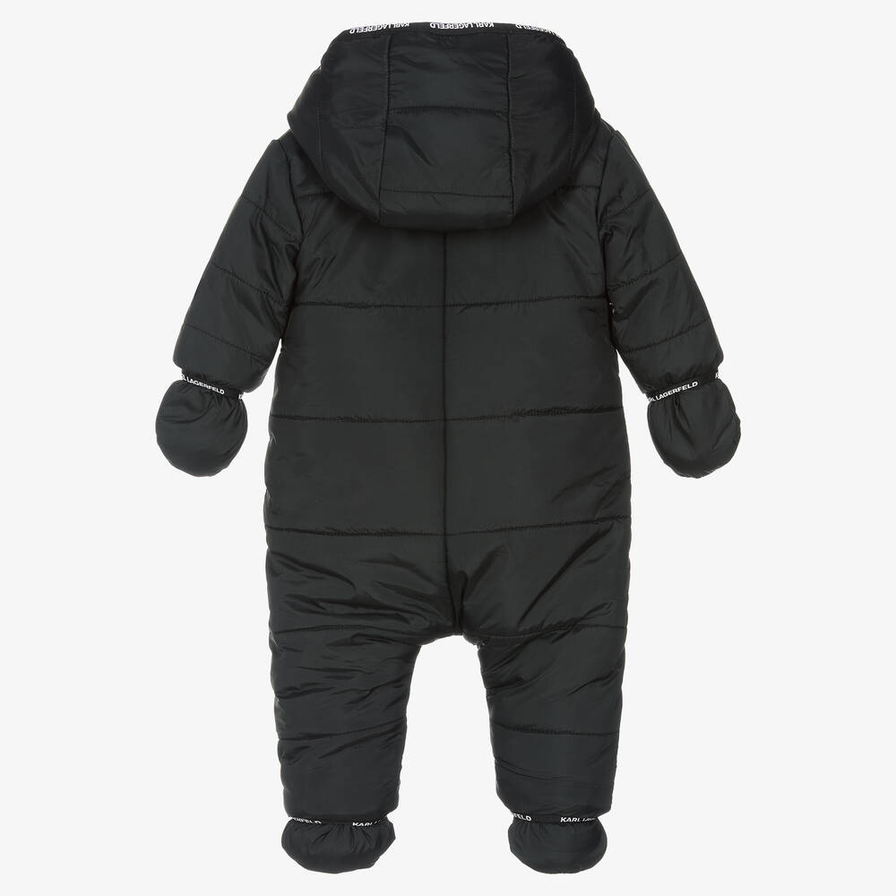 ★Karl Lagerfeld★Baby Boys ロゴ スノースーツ(Black)1-18M KARL LAGERFELD KIDS - Boys Black Snowsuit | Childrensalon Outlet