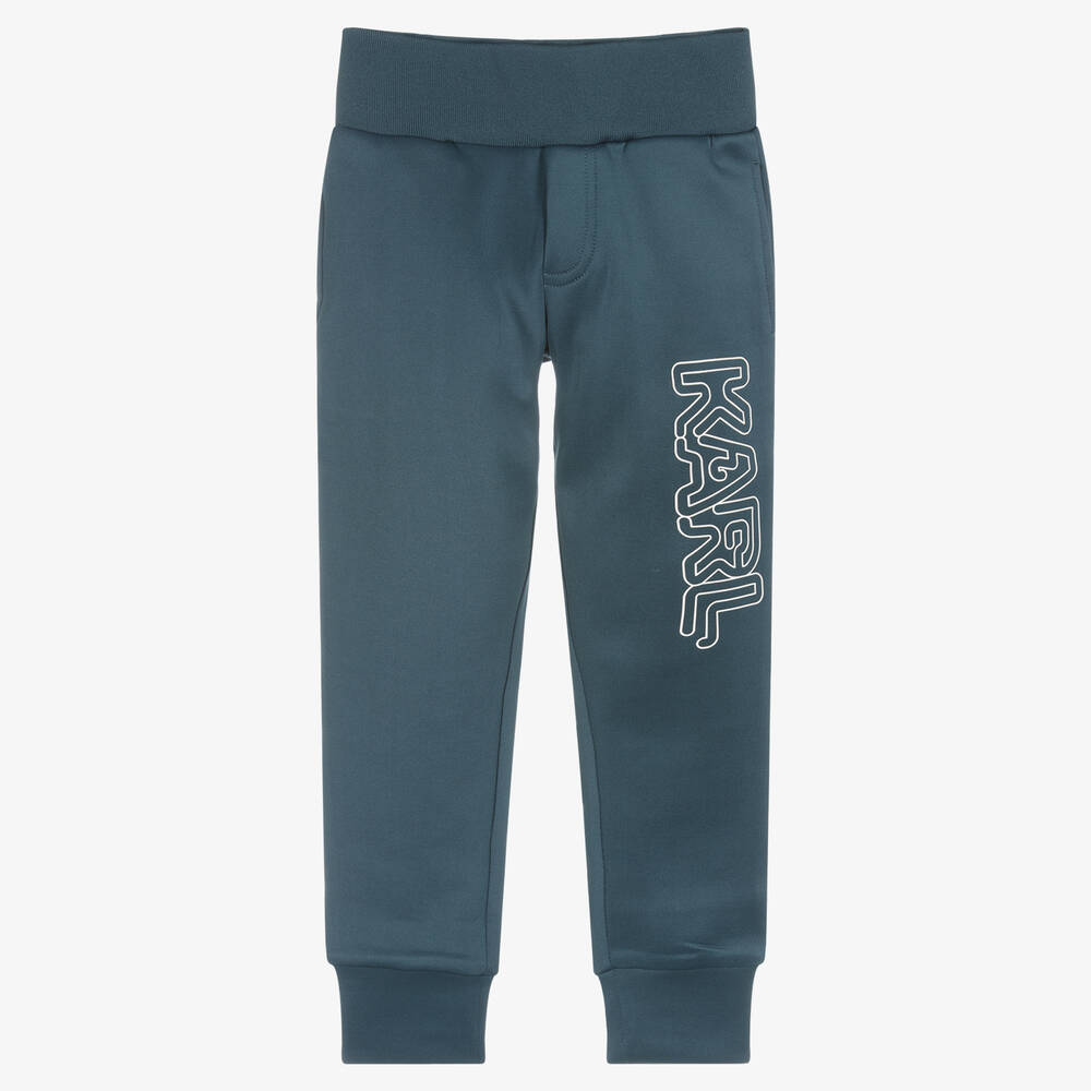 KARL LAGERFELD KIDS-Boys Blue Logo Joggers | Childrensalon Outlet