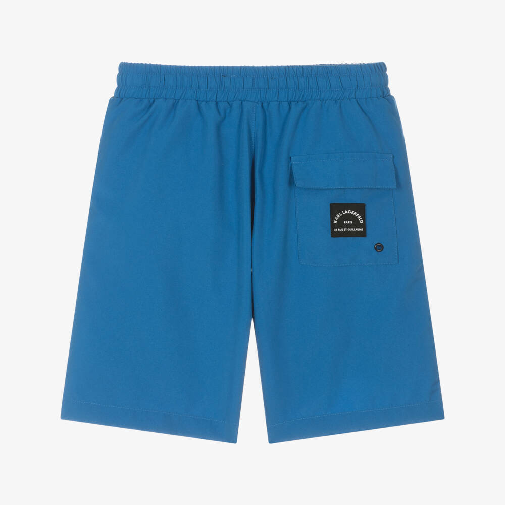 KARL LAGERFELD KIDS-Boys Blue Rue St Guillaume Swim Shorts | Childrensalon Outlet