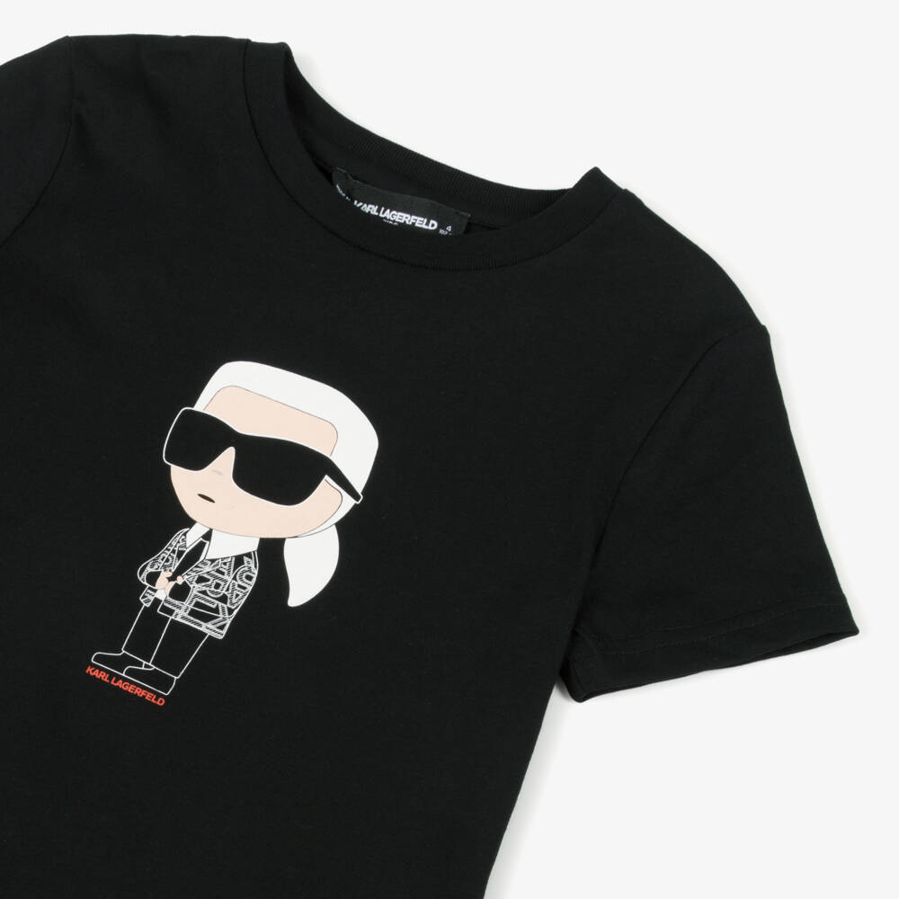 KARL LAGERFELD KIDS-Boys Charcoal Icon Graphic Tee | Childrensalon Outlet