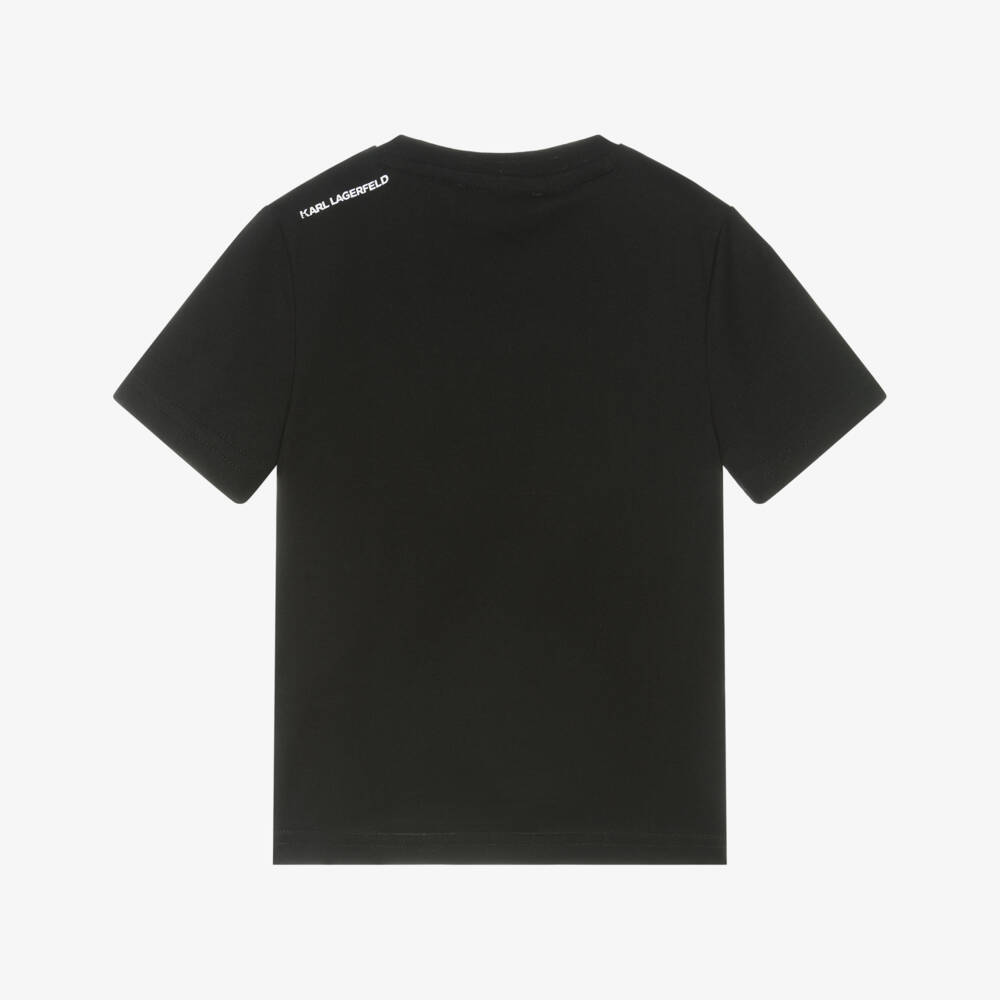 KARL LAGERFELD KIDS-Boys Charcoal Icon Graphic Tee | Childrensalon Outlet