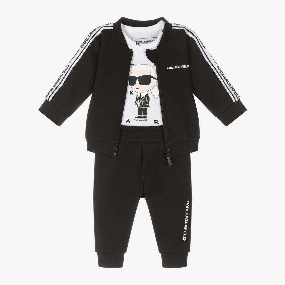 KARL LAGERFELD KIDS-Boys Charcoal Zip-Up Activewear Duo | Childrensalon Outlet