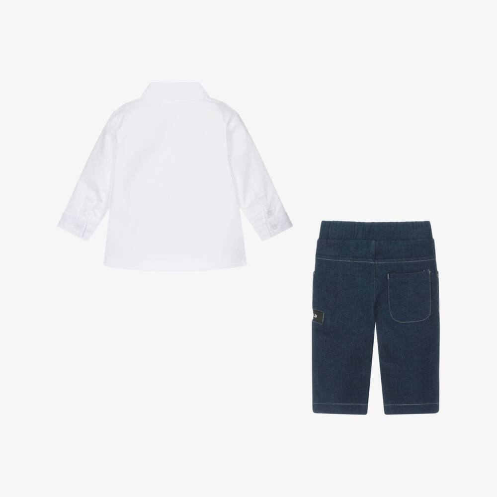 KARL LAGERFELD KIDS-Boys Classic Blue Denim Ensemble | Childrensalon Outlet