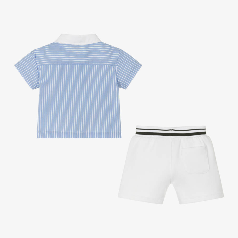 KARL LAGERFELD KIDS-Boys Classic Blue Stripe Ensemble | Childrensalon Outlet