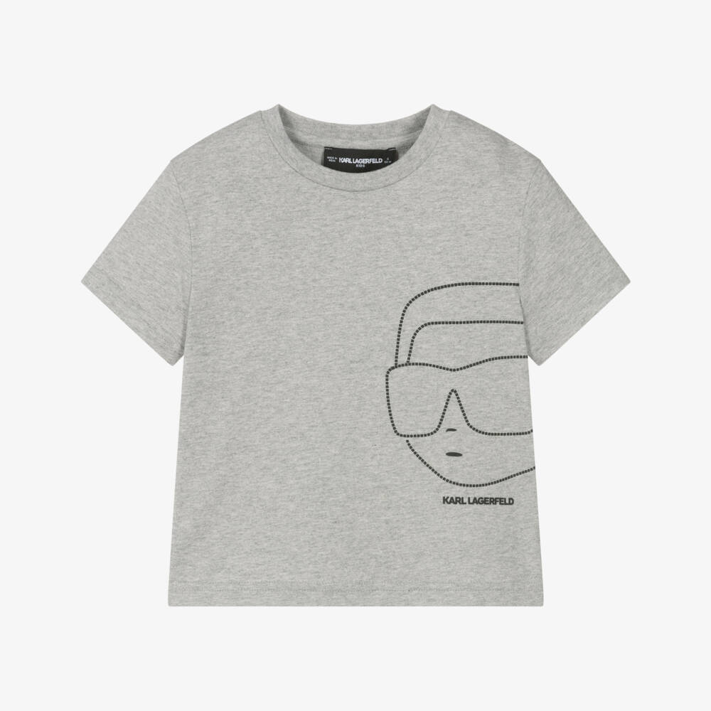 KARL LAGERFELD KIDS-تي شيرت رمادي أنيق للأولاد | Childrensalon Outlet