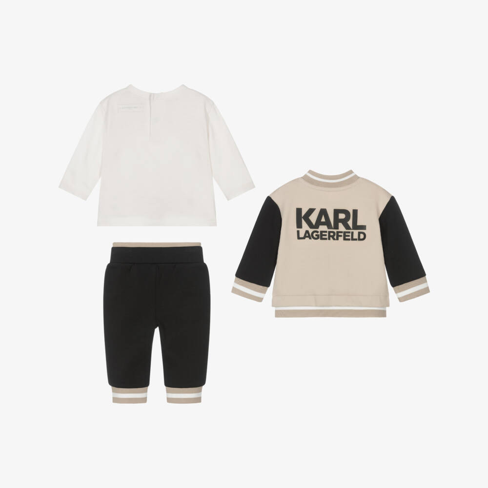 KARL LAGERFELD KIDS-Комплект из хлопка бежевый и черный для мальчиков | Childrensalon Outlet