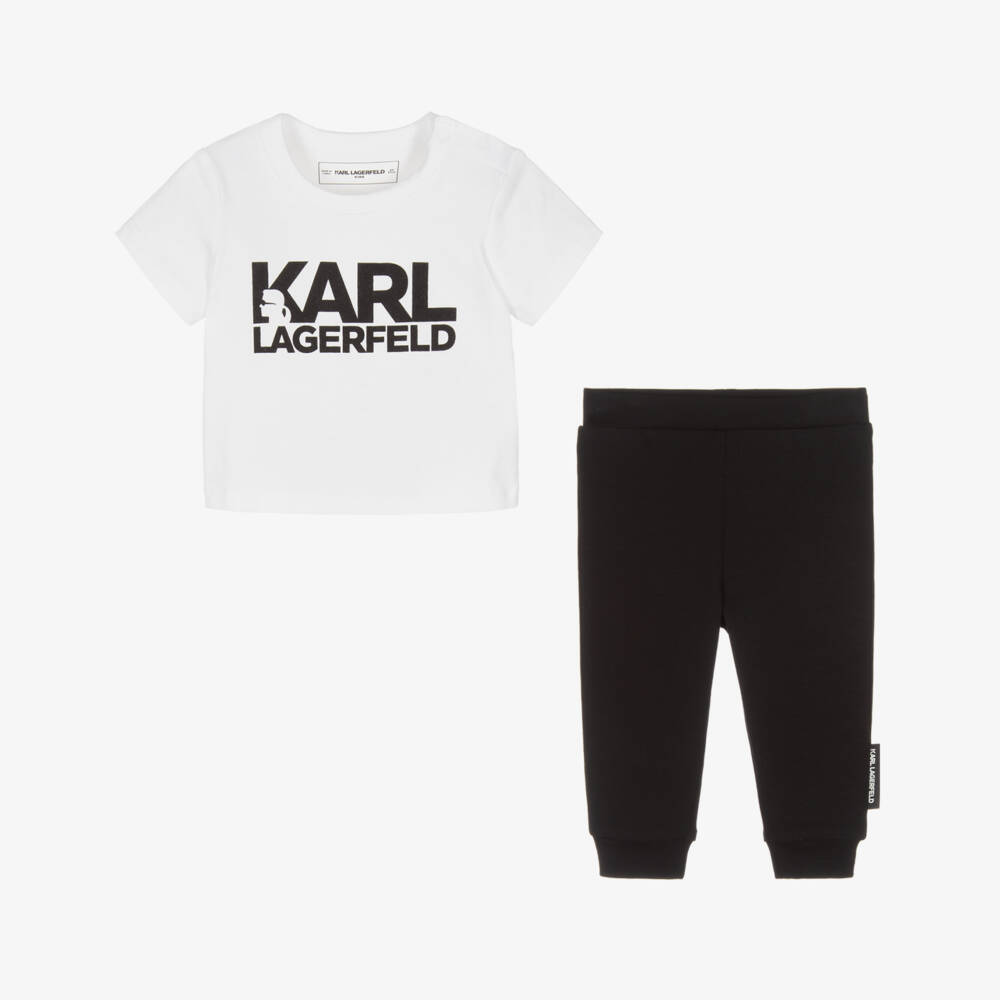 KARL LAGERFELD KIDS-Boys Cozy Monochrome Cotton Ensemble | Childrensalon Outlet